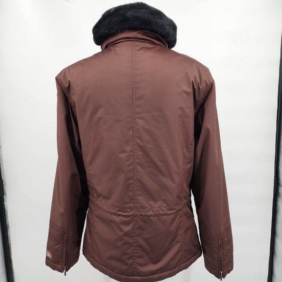 Spyder Womens Brown Insulated Ski Jacket with Faux Fur Collar Size 10 EUC - Picture 9 of 15